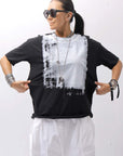 【bajra】 UNISEX PRINTED TEE BLACK&WHITE SET 156QK02