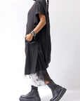 【sanctamuerte】 BACK DRAPE LONG SHIRT 284/MM_BLACK