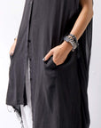 【sanctamuerte】 BACK DRAPE LONG SHIRT 284/MM_BLACK