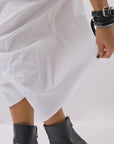 【Primordial is Primitive】 UNISEX ASYMMETRY COTTON PANTS 722AL_WHITE