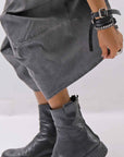 【Primordial is Primitive】 UNISEX ASYMMETRY COTTON PANTS 722AL_GREY WASH