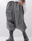 【Primordial is Primitive】 UNISEX ASYMMETRY COTTON PANTS 722AL_GREY WASH