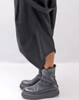 【Primordial is Primitive】 UNISEX ASYMMETRY COTTON PANTS 722AL_BLACK