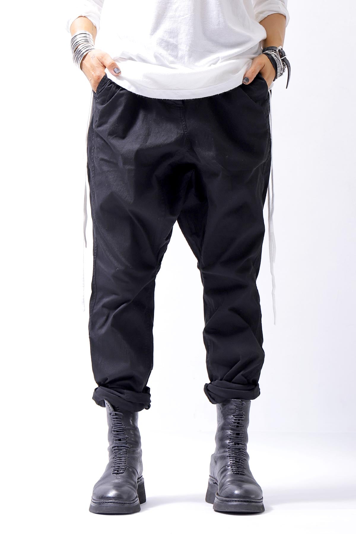 【RUNDHOLZ】 UNISEX ICONIC COTTON SARROUEL PANTS 260 0111_BLACK