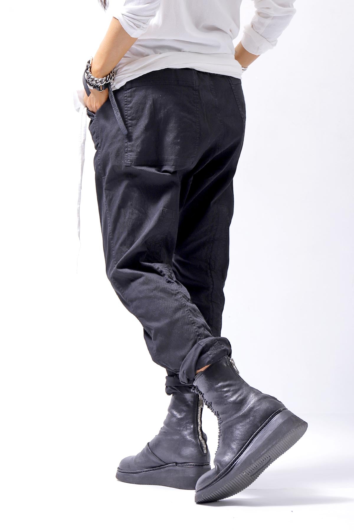 【RUNDHOLZ】 UNISEX ICONIC COTTON SARROUEL PANTS 260 0111_BLACK