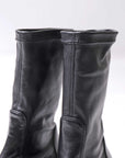【AGL】 STRETCH LEATHER SNEAKER BOOTS VIBE STRETCH_BLACK