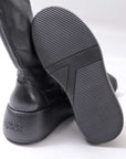 【AGL】 STRETCH LEATHER SNEAKER BOOTS VIBE STRETCH_BLACK