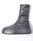 【AGL】 STRETCH LEATHER SNEAKER BOOTS VIBE STRETCH_BLACK