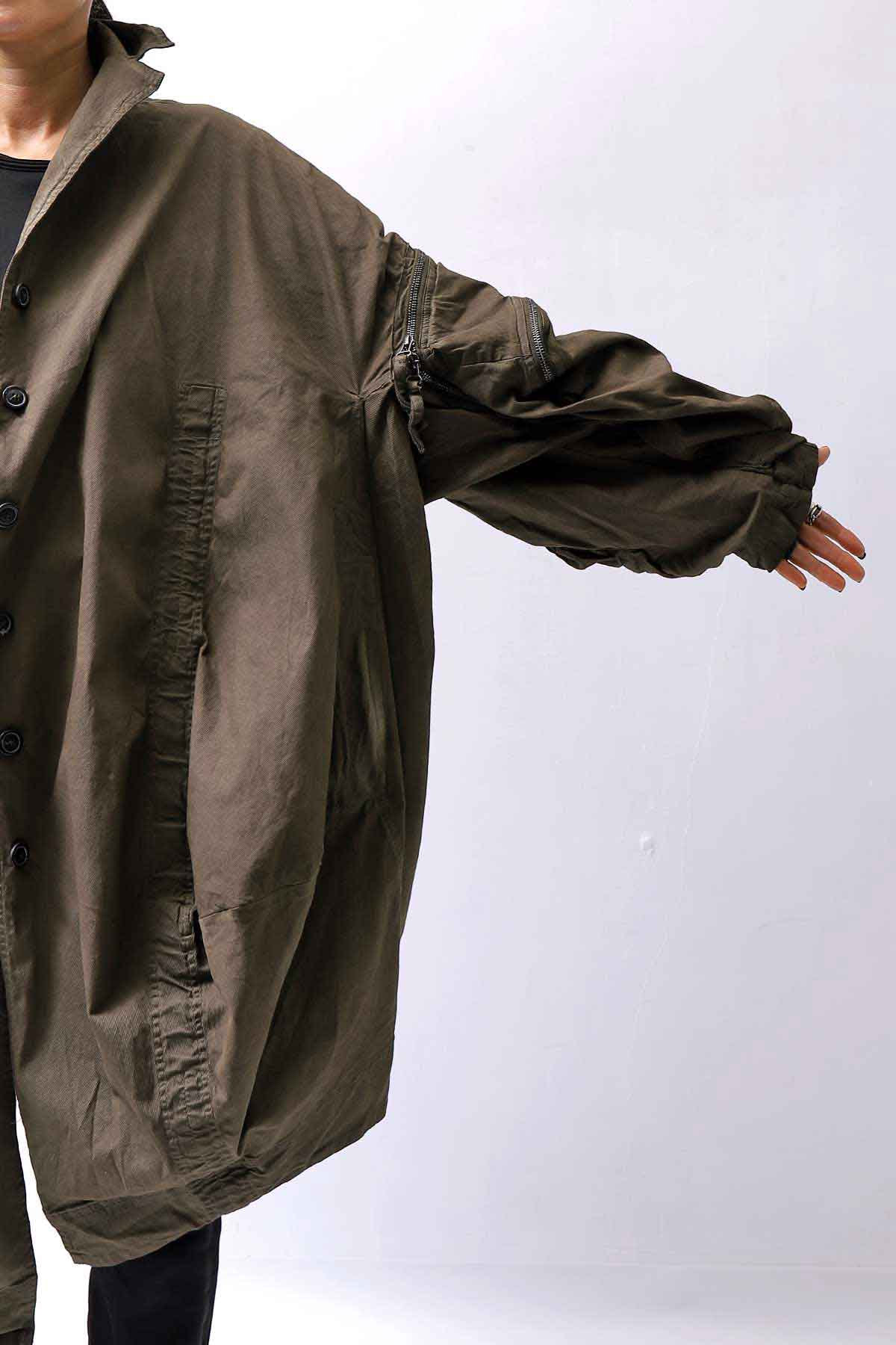 【RUNDHOLZ】 UNISEX DESIGN POCKET BLOUSON COAT 260 1208_KHAKI CLOUD