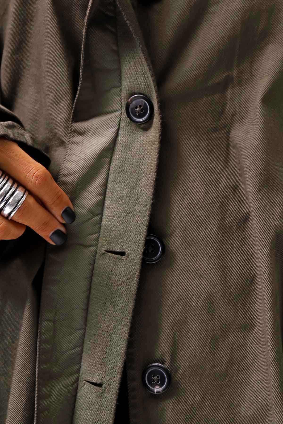 【RUNDHOLZ】 UNISEX DESIGN POCKET BLOUSON COAT 260 1208_KHAKI CLOUD