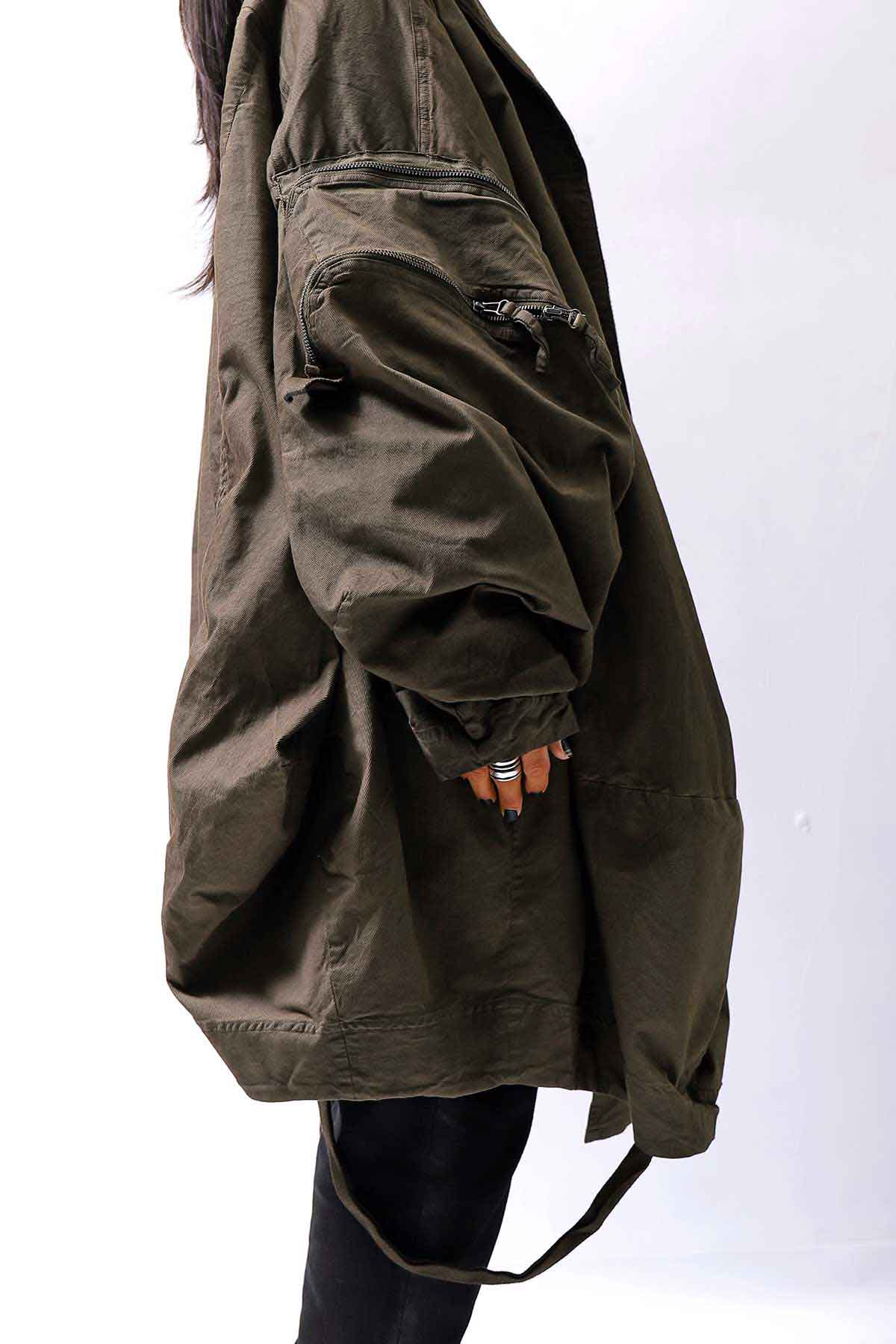 【RUNDHOLZ】 UNISEX DESIGN POCKET BLOUSON COAT 260 1208_KHAKI CLOUD