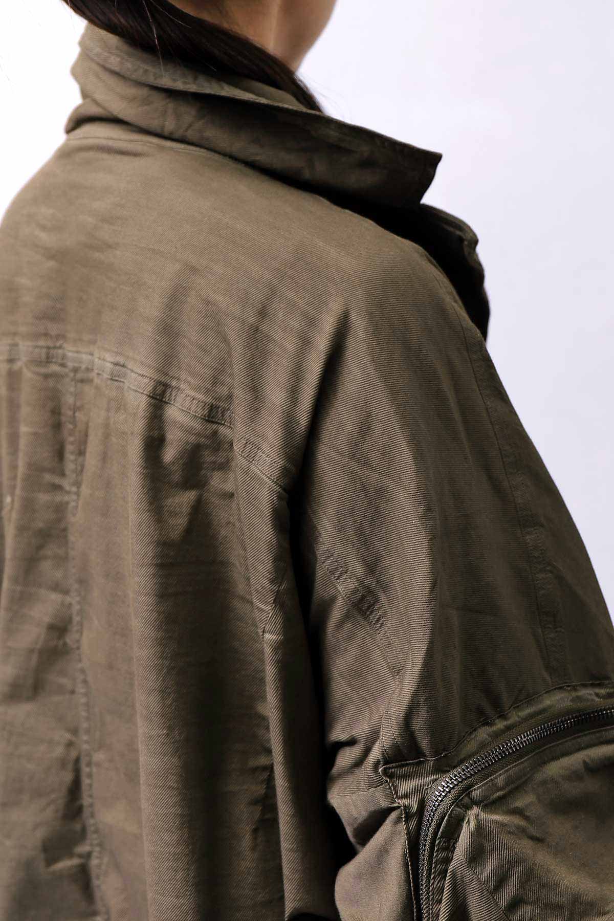 【RUNDHOLZ】 UNISEX DESIGN POCKET BLOUSON COAT 260 1208_KHAKI CLOUD