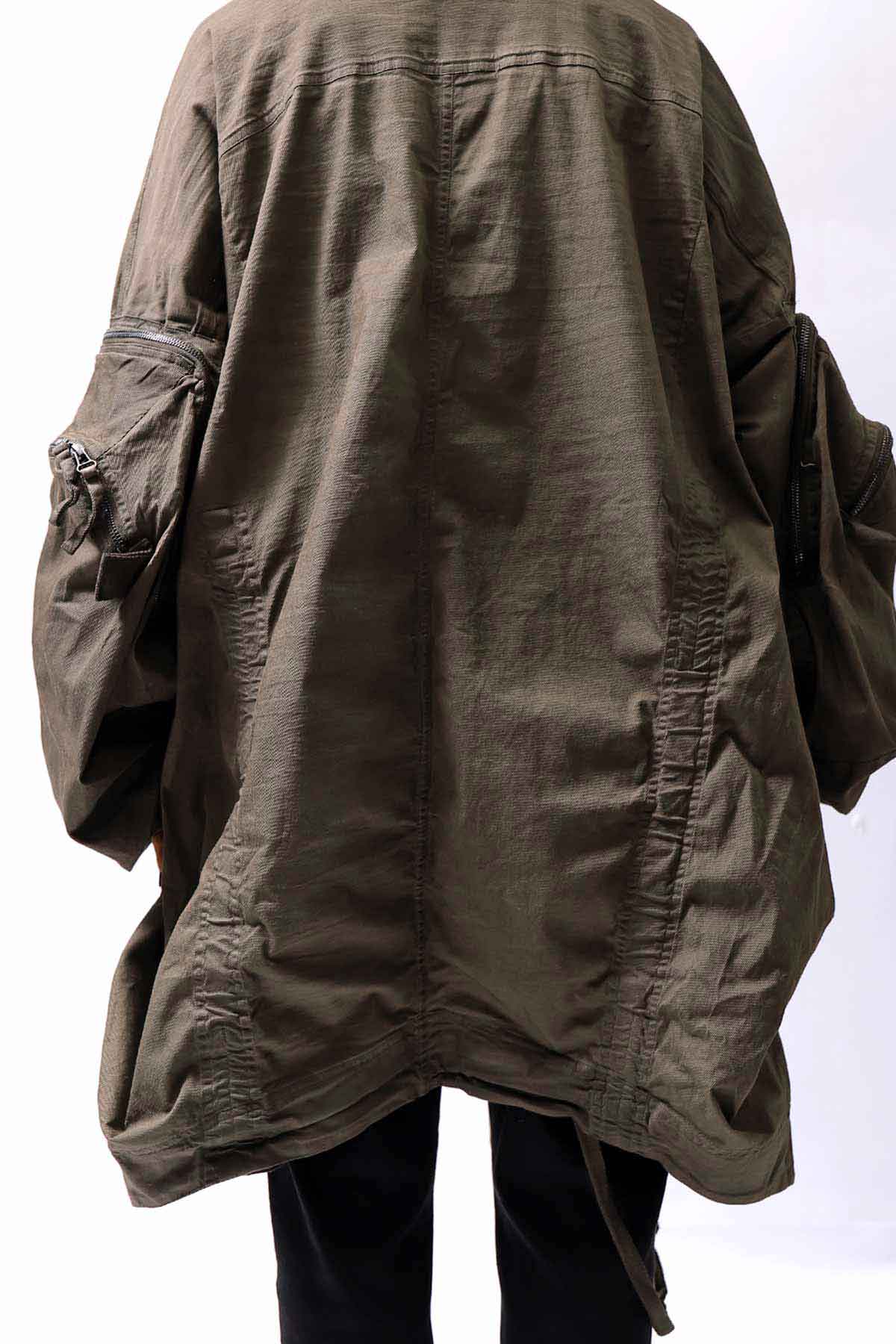 【RUNDHOLZ】 UNISEX DESIGN POCKET BLOUSON COAT 260 1208_KHAKI CLOUD