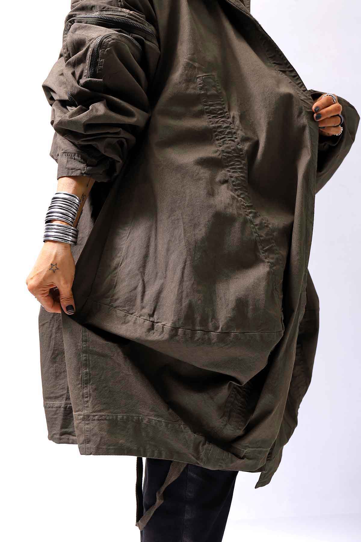 【RUNDHOLZ】 UNISEX DESIGN POCKET BLOUSON COAT 260 1208_KHAKI CLOUD