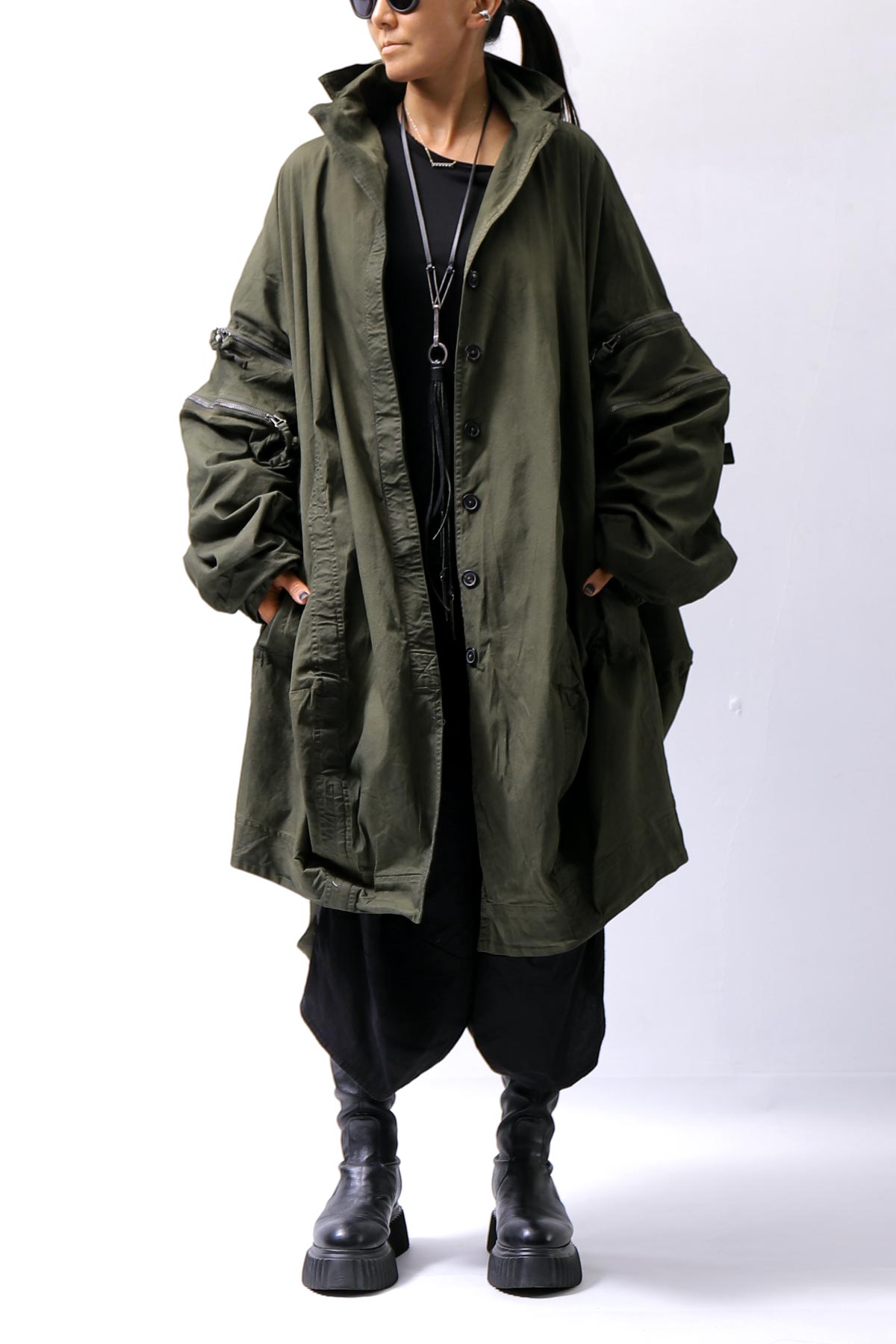 【RUNDHOLZ】 UNISEX DESIGN POCKET BLOUSON COAT 260 1208_OLIVE CLOUD