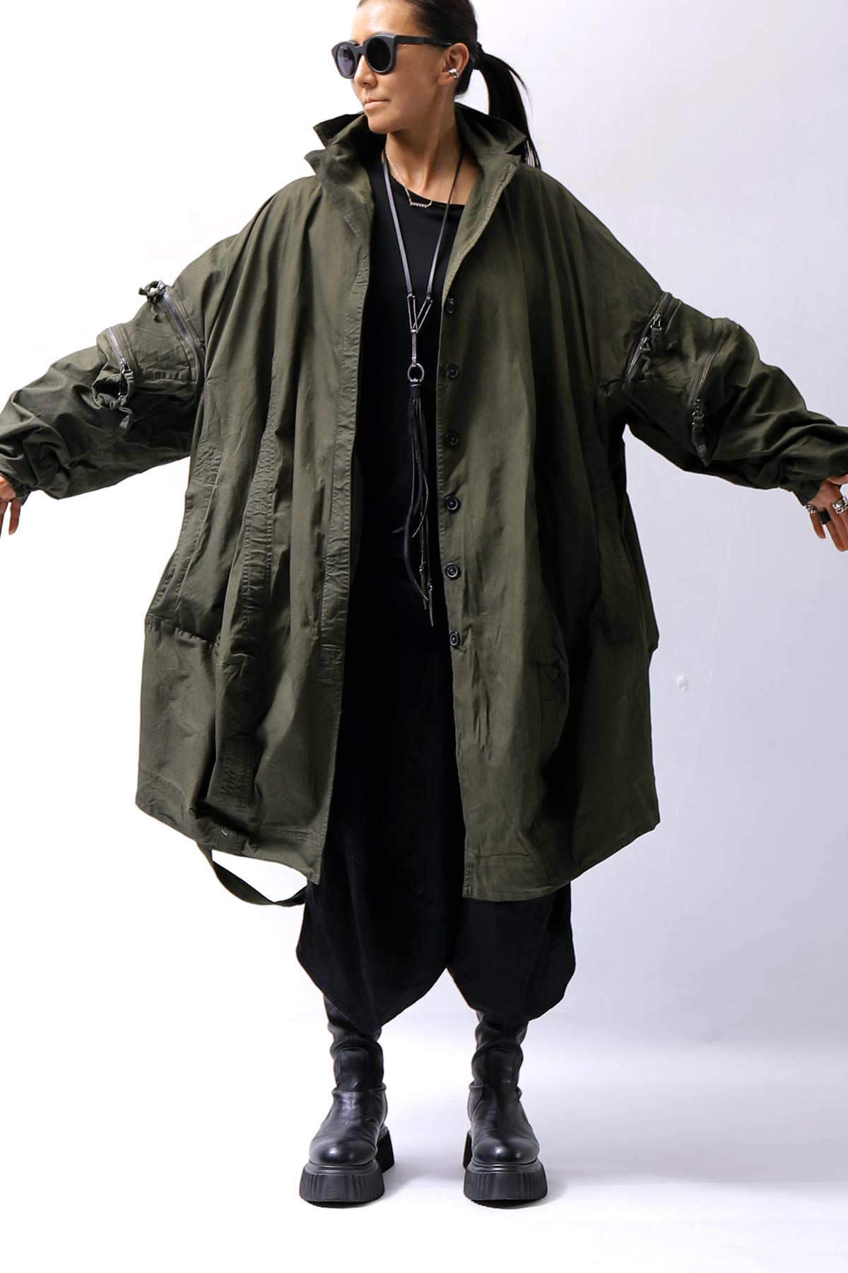【RUNDHOLZ】 UNISEX DESIGN POCKET BLOUSON COAT 260 1208_OLIVE CLOUD
