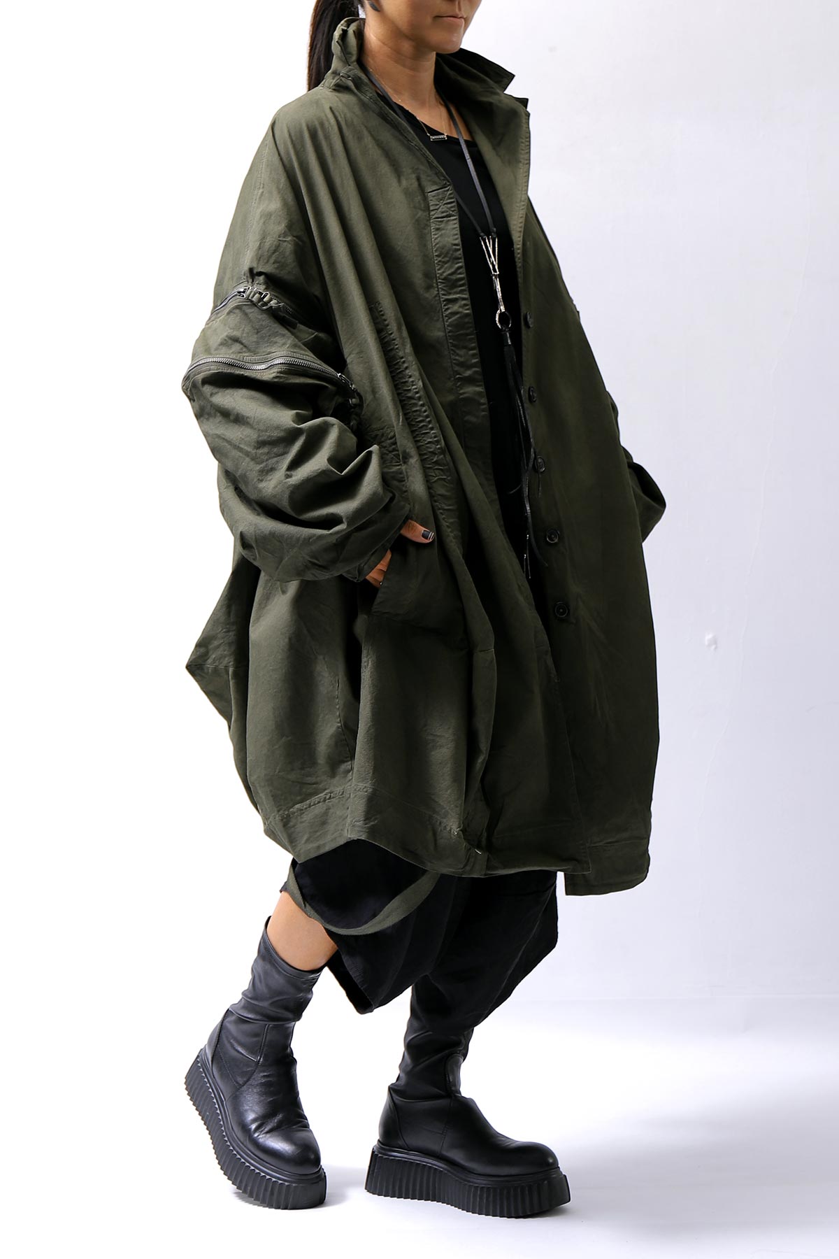 【RUNDHOLZ】 UNISEX DESIGN POCKET BLOUSON COAT 260 1208_OLIVE CLOUD