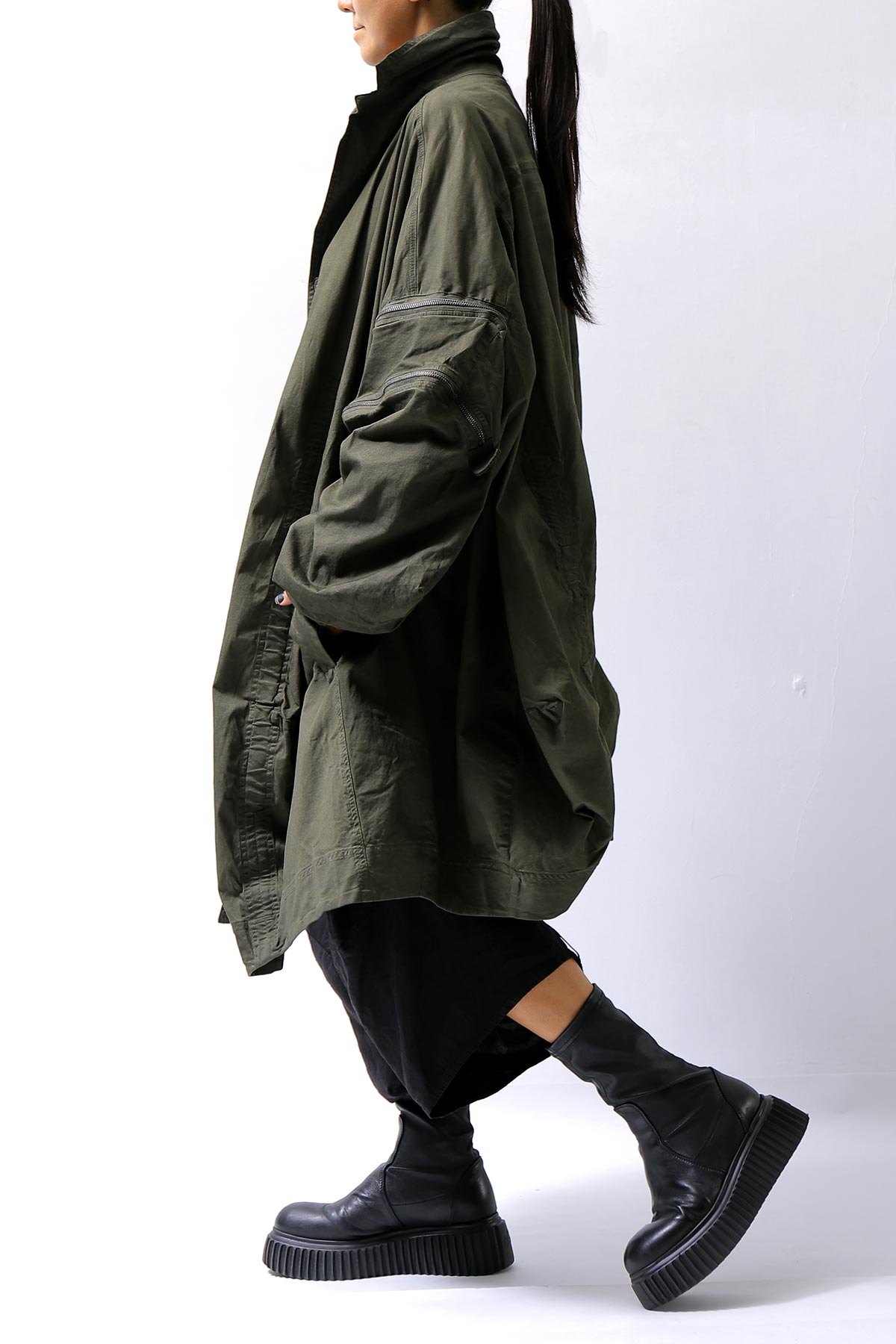 【RUNDHOLZ】 UNISEX DESIGN POCKET BLOUSON COAT 260 1208_OLIVE CLOUD