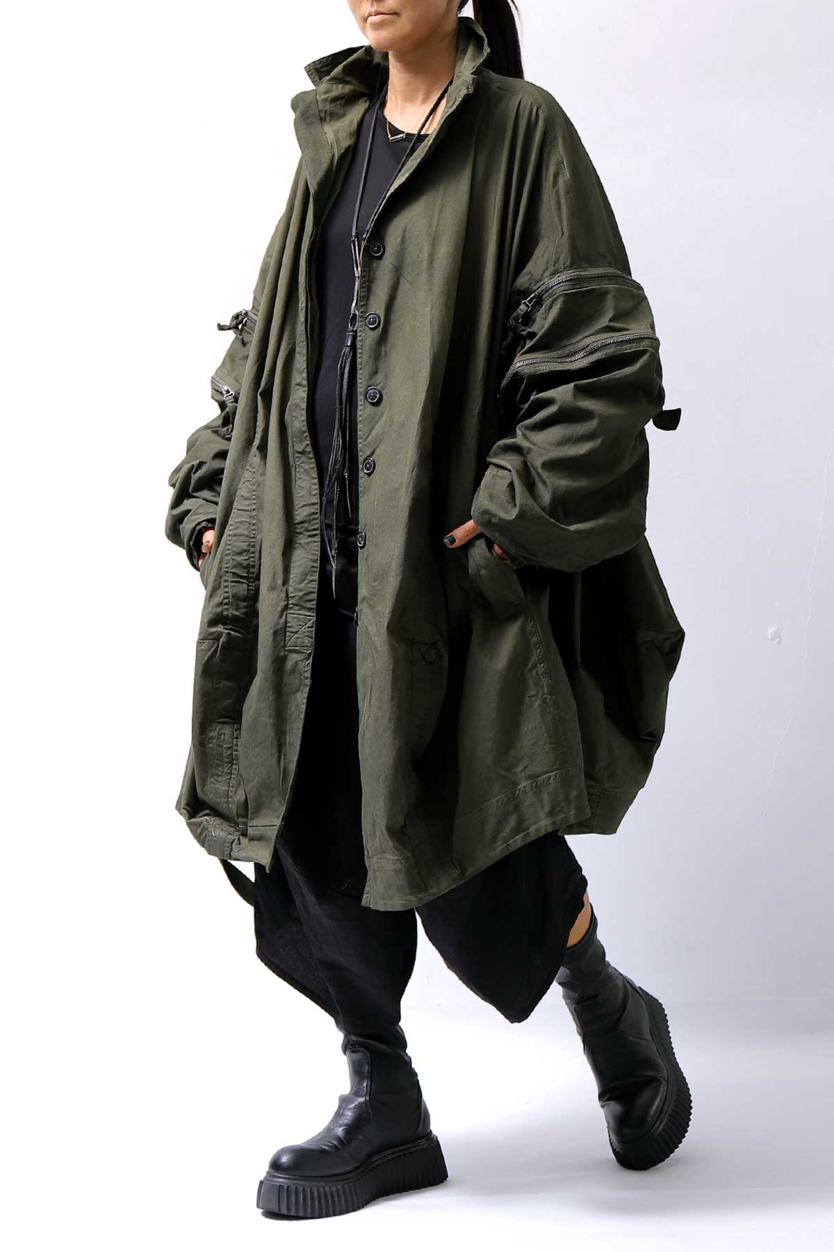 【RUNDHOLZ】 UNISEX DESIGN POCKET BLOUSON COAT 260 1208_OLIVE CLOUD