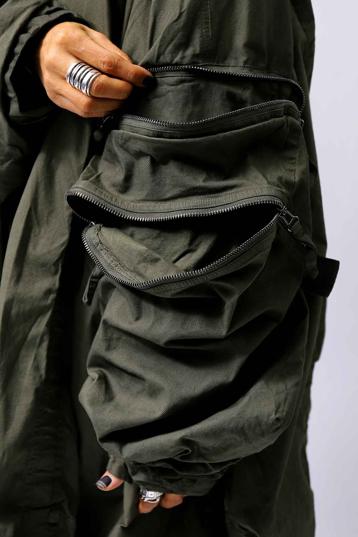 【RUNDHOLZ】 UNISEX DESIGN POCKET BLOUSON COAT 260 1208_OLIVE CLOUD