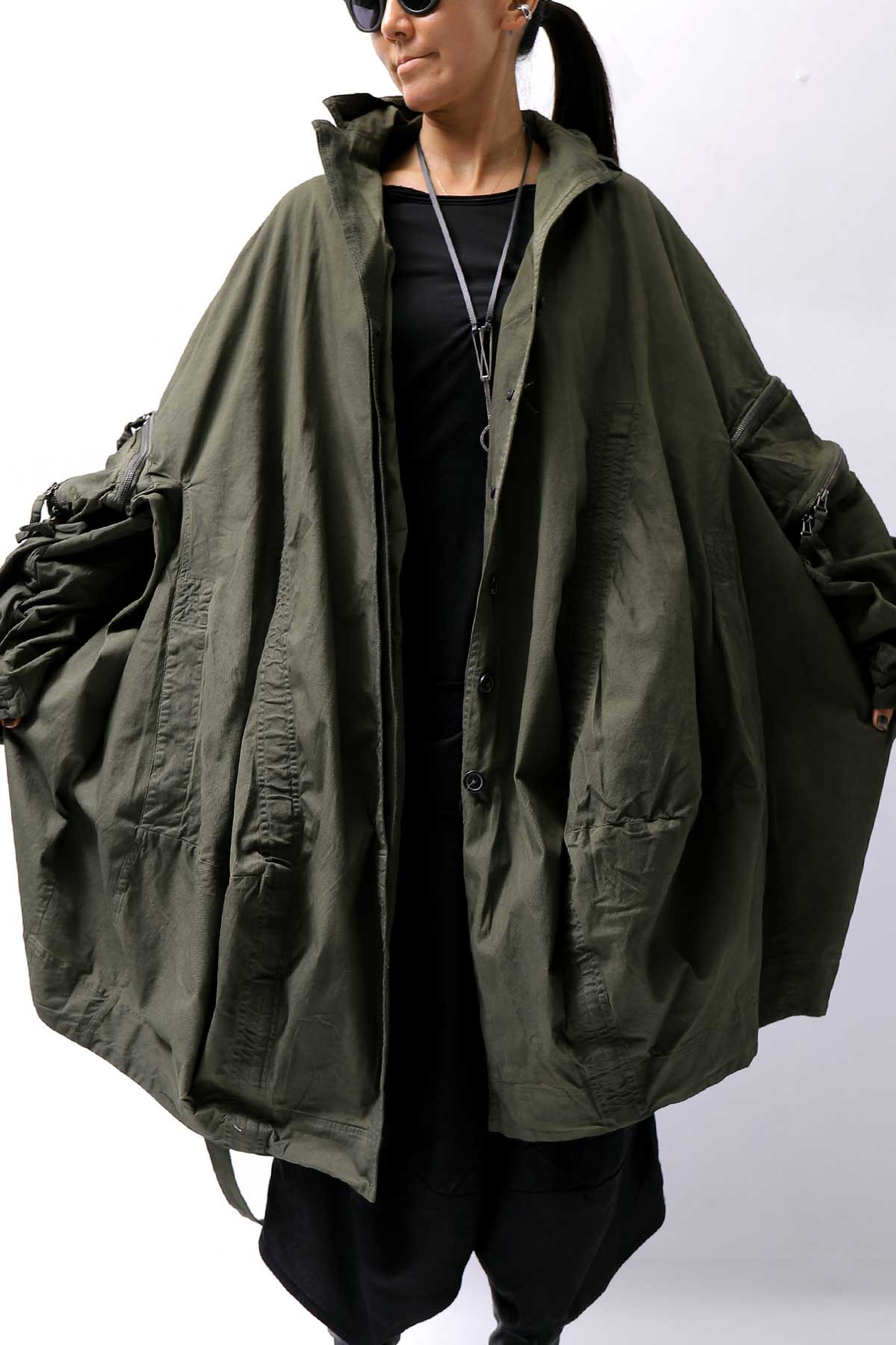 【RUNDHOLZ】 UNISEX DESIGN POCKET BLOUSON COAT 260 1208_OLIVE CLOUD
