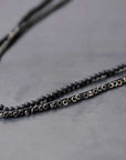 【GOTI】 BLACK AGATE & MICRO SILVER SEQUIN NECKLACE_CN1181