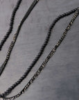 【GOTI】 BLACK AGATE & MICRO SILVER SEQUIN NECKLACE_CN1181