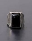 【GOTI】 SQUARE ONYX SILVER RING_AN1015
