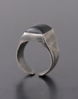 【GOTI】 SQUARE ONYX SILVER RING_AN1015