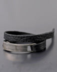 【GOTI】 SILVER PLATE & LEATHER BANGLE_BR503
