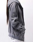 【thom/krom】 UNISEX SWEAT ZIPPED HOODIE MSJ711_GREY STONE WASH SPRAY