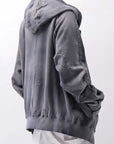 【thom/krom】 UNISEX SWEAT ZIPPED HOODIE MSJ711_GREY STONE WASH SPRAY