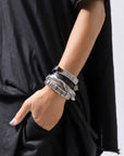 【GOTI】 SILVER PLATE & LEATHER BANGLE_BR503