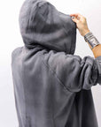 【thom/krom】 UNISEX SWEAT ZIPPED HOODIE MSJ711_GREY STONE WASH SPRAY