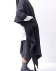 【Alès Dacchia】 UNISEX RACCOON KNIT STOLE CARDIGAN RA1020_BLACK