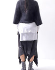 【Alès Dacchia】 UNISEX RACCOON KNIT STOLE CARDIGAN RA1020_BLACK