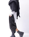 【Alès Dacchia】 UNISEX RACCOON KNIT STOLE CARDIGAN RA1020_BLACK