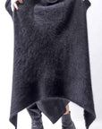 【Alès Dacchia】 UNISEX RACCOON KNIT STOLE CARDIGAN RA1020_BLACK