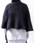 【Alès Dacchia】 UNISEX RACCOON KNIT STOLE CARDIGAN RA1020_BLACK