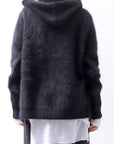 【Alès Dacchia】 UNISEX RACCOON KNIT ZIPPED HOODIE RA1050/70_BLACK