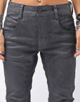 【thom/krom】 UNISEX COATED STRETCH DENIM PANTS MT107_BLACK COATED