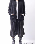 【Alès Dacchia】 UNISEX RACCOON KNIT ZIPPED HOODIE RA1050/70_BLACK