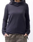 【bajra】 UNISEX SUPER STRETCH COTTON HOODIE TOP 150QK03_BLACK