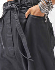 【RUNDHOLZ】 UNISEX WIDE SARROUEL ICONIC COTTON PANTS_BLACK