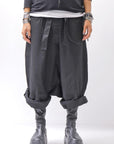 【RUNDHOLZ】 UNISEX WIDE SARROUEL ICONIC COTTON PANTS_BLACK