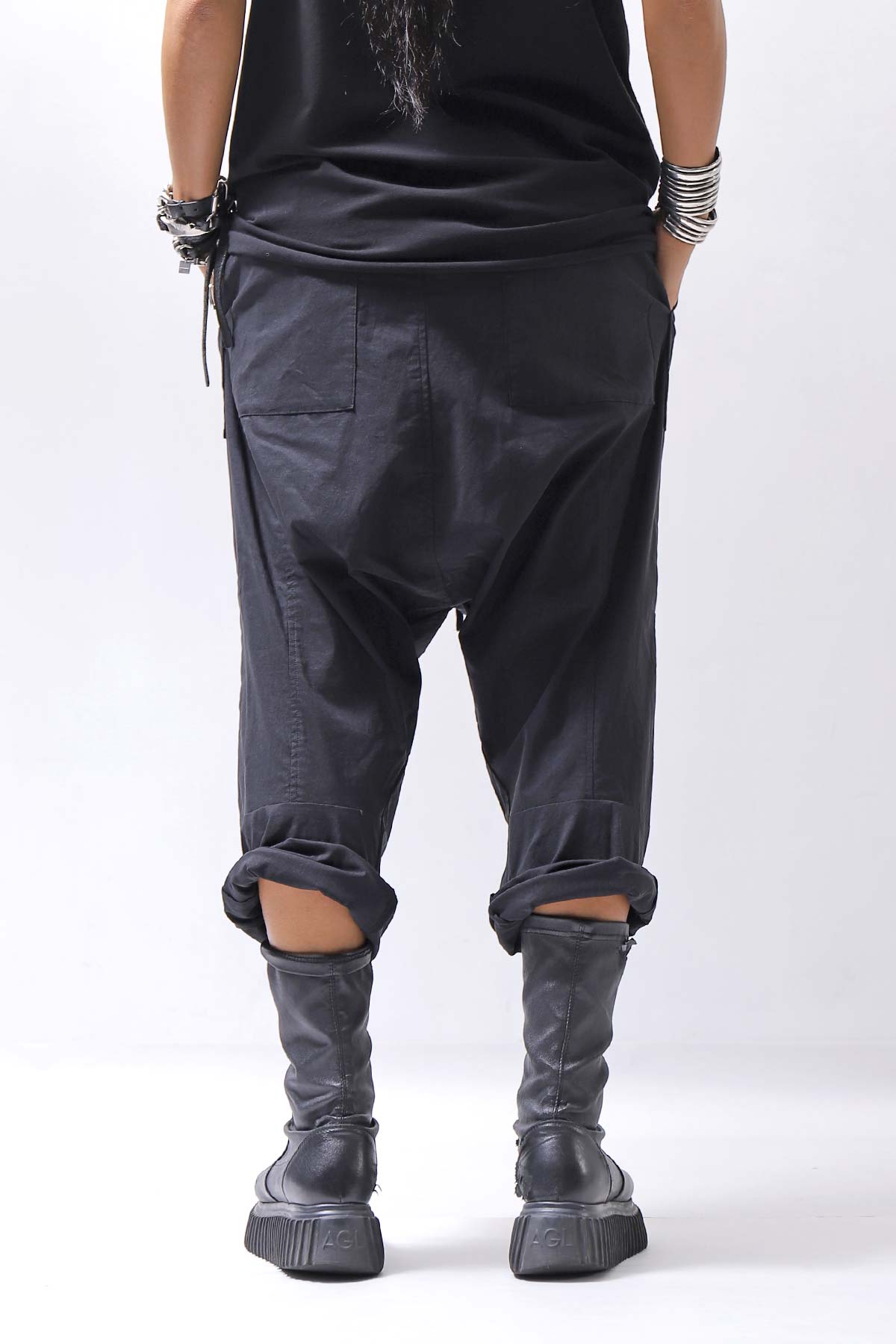 【bajra】 UNISEX SARRUEL SUPER STRETCH EASY PANTS 157qp01_BLACK