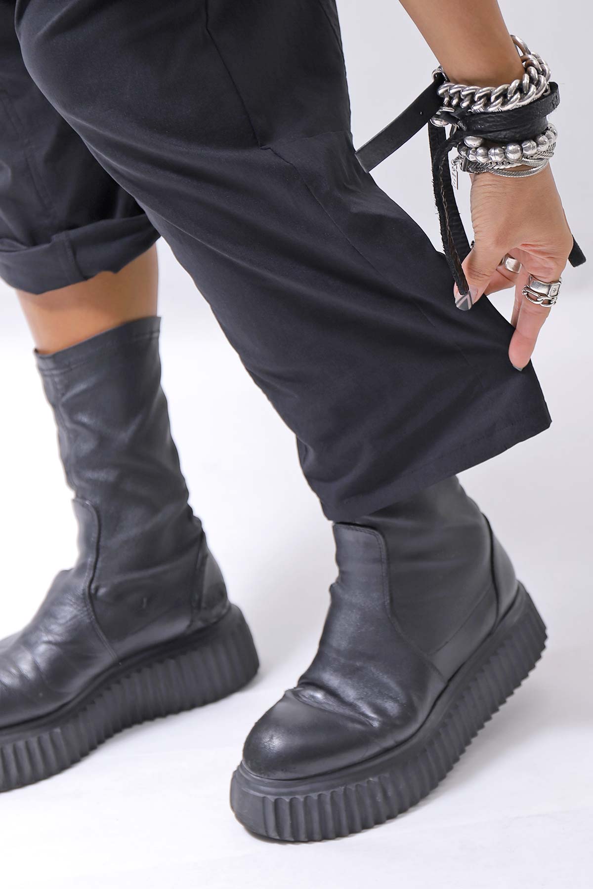 【bajra】 UNISEX SARRUEL SUPER STRETCH EASY PANTS 157qp01_BLACK