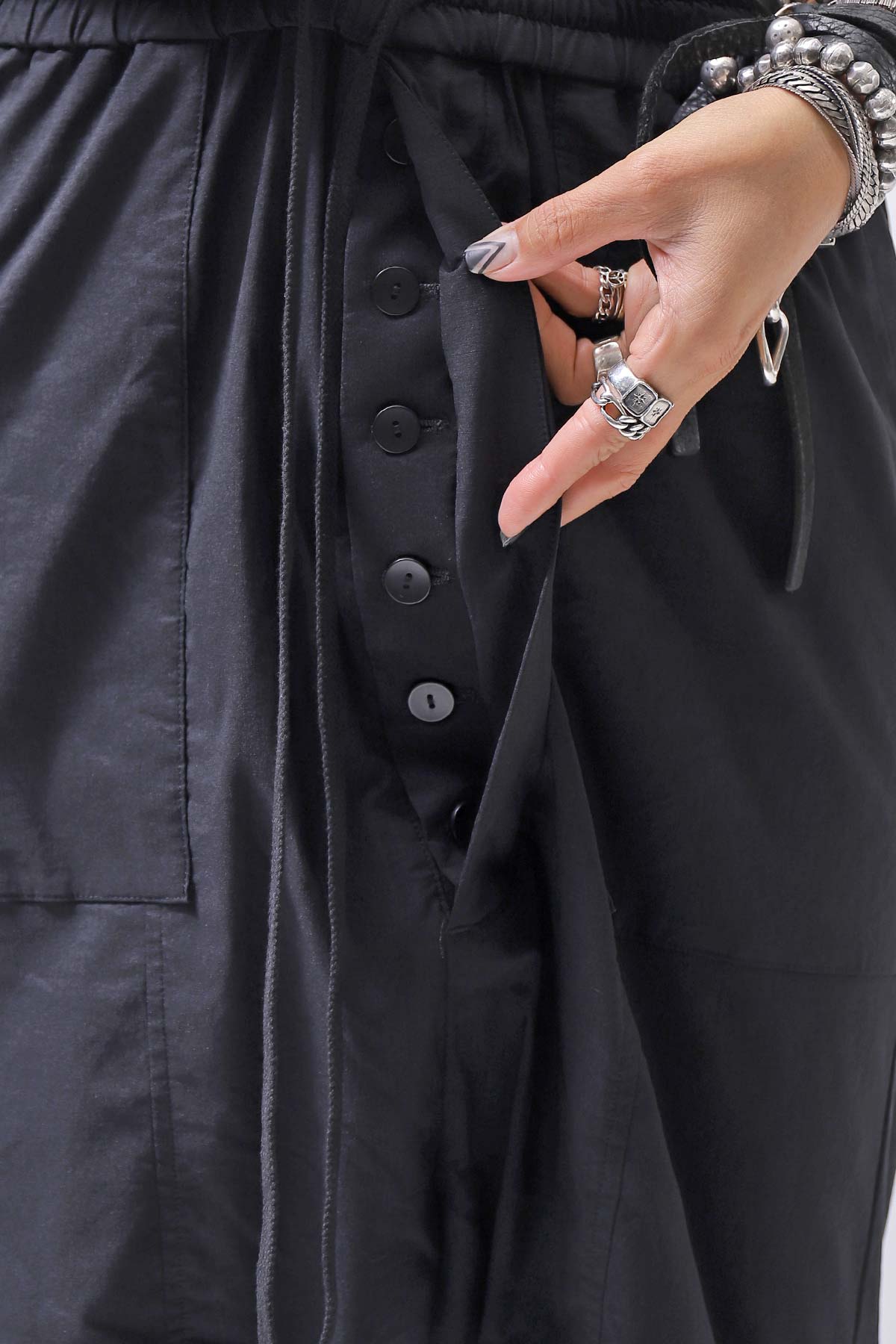 【bajra】 UNISEX SARRUEL SUPER STRETCH EASY PANTS 157qp01_BLACK