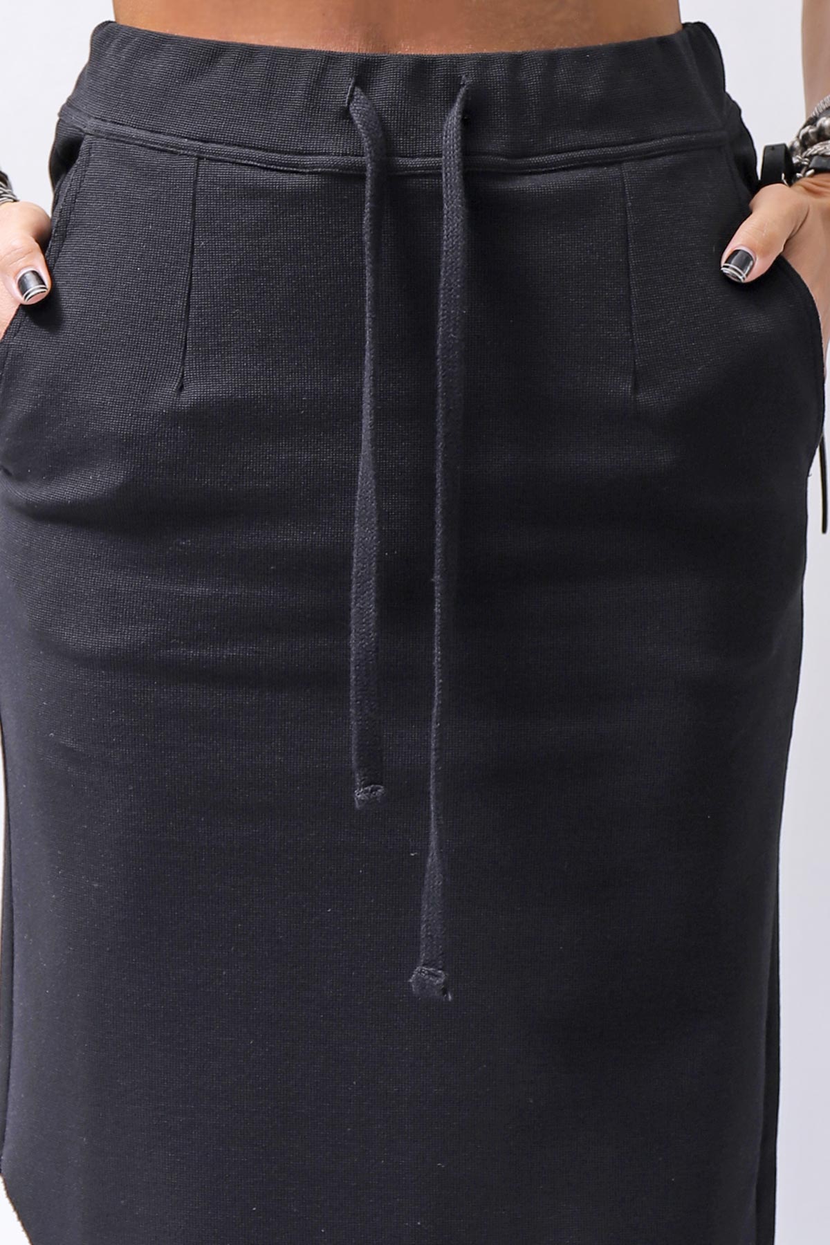 【thom/krom】 RIB COTTON SLIM FIT SKIRT WSK95_BLACK