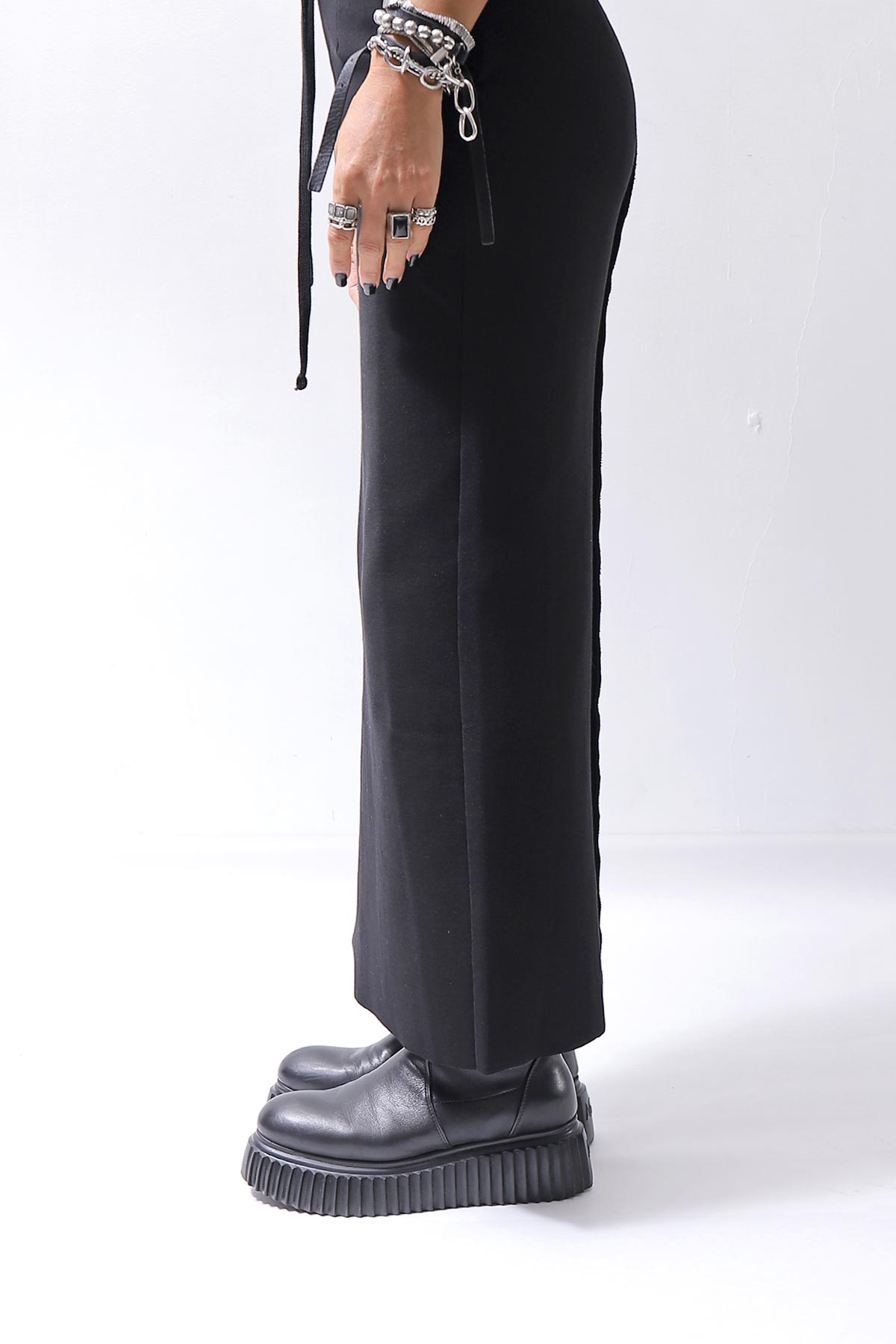 【thom/krom】 RIB COTTON SLIM FIT SKIRT WSK95_BLACK